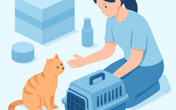 Ilustracao BoraDicas tutorial sobre como acostumar gato ao transporte