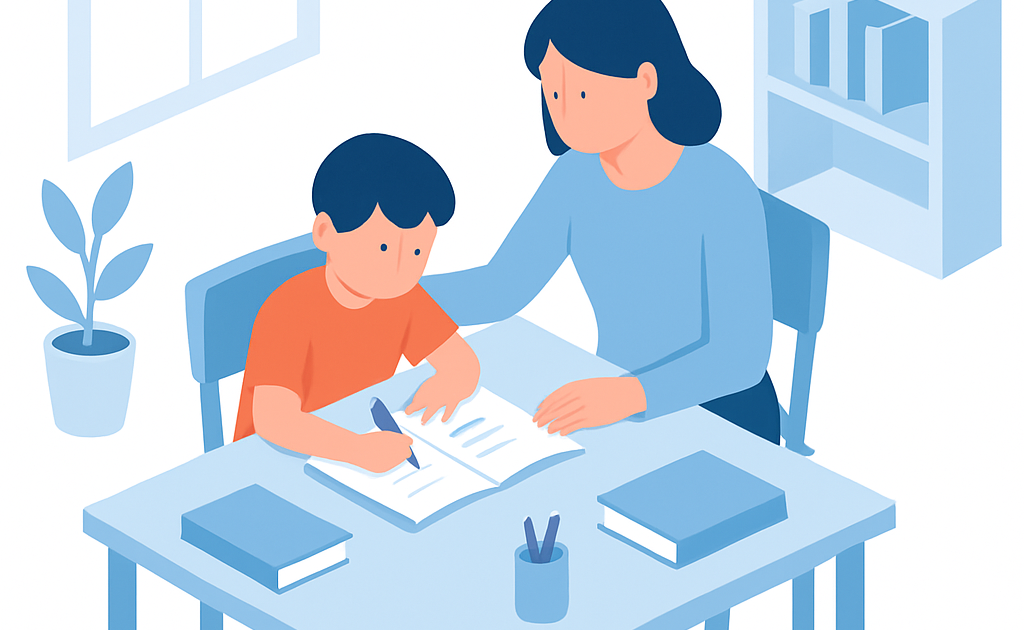Ilustracao BoraDicas tutorial como ajudar crianca com licoes de casa sem briga