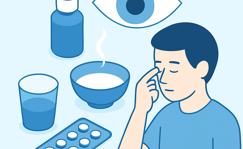 Ilustracao BoraDicas tutorial como aliviar olho seco em casa com soluções naturais