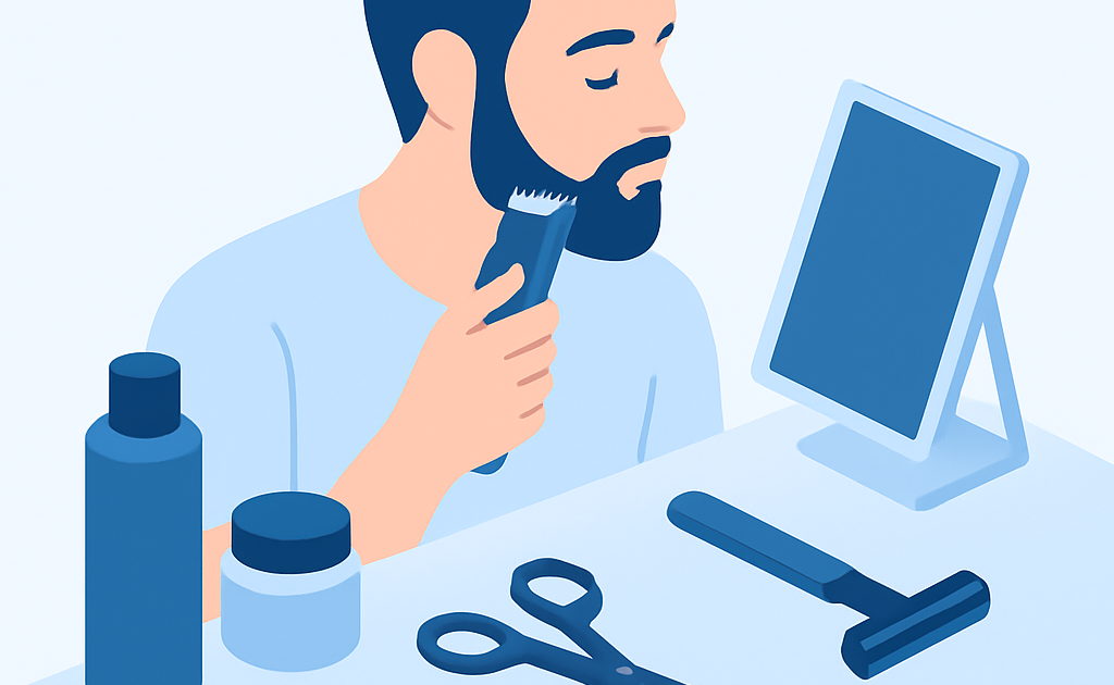 Ilustracao BoraDicas tutorial como aparar barba em casa
