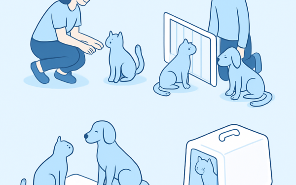 Ilustracao BoraDicas tutorial apresentacao gato e cachorro