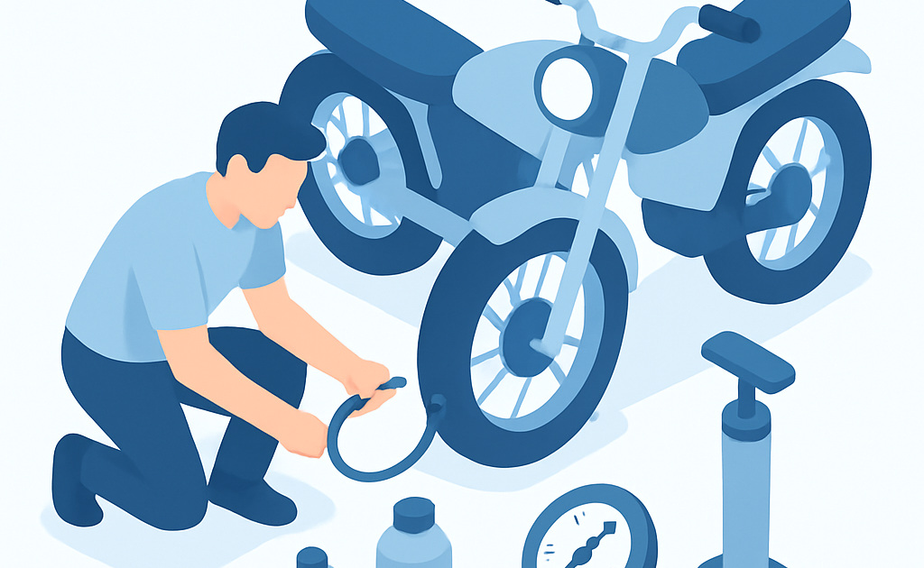 Ilustracao BoraDicas tutorial como calibrar pneu de moto corretamente
