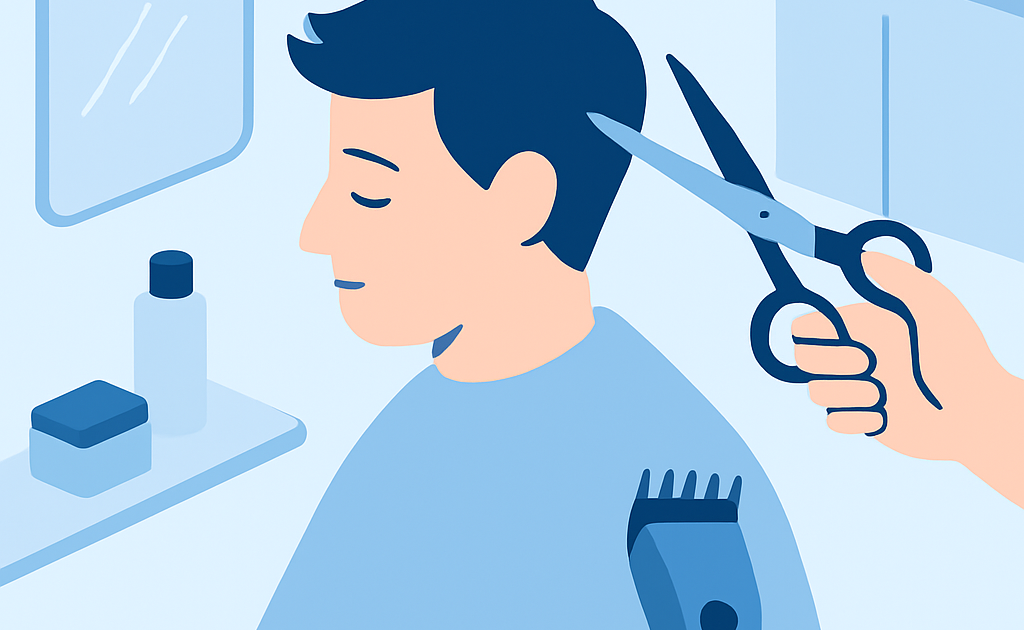 Ilustracao BoraDicas tutorial como cortar cabelo masculino em casa