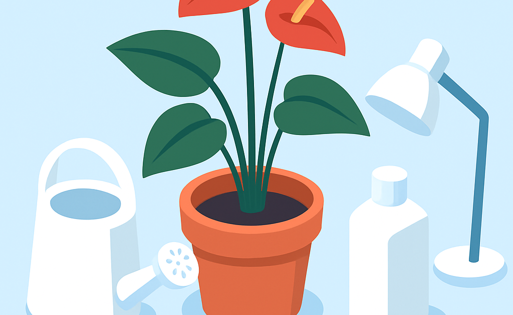 Ilustracao BoraDicas tutorial como cuidar de anturio em casa