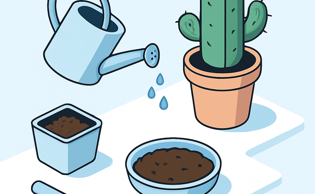 Ilustracao BoraDicas tutorial como cuidar de cacto em vaso