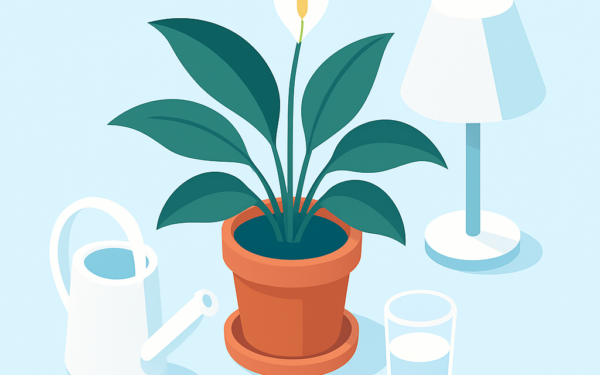 Ilustracao BoraDicas tutorial como cuidar de lirio da paz em vaso
