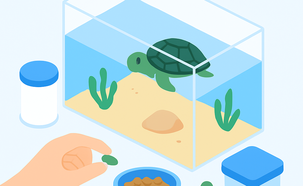 Ilustracao BoraDicas tutorial como cuidar de tartaruga em aquario