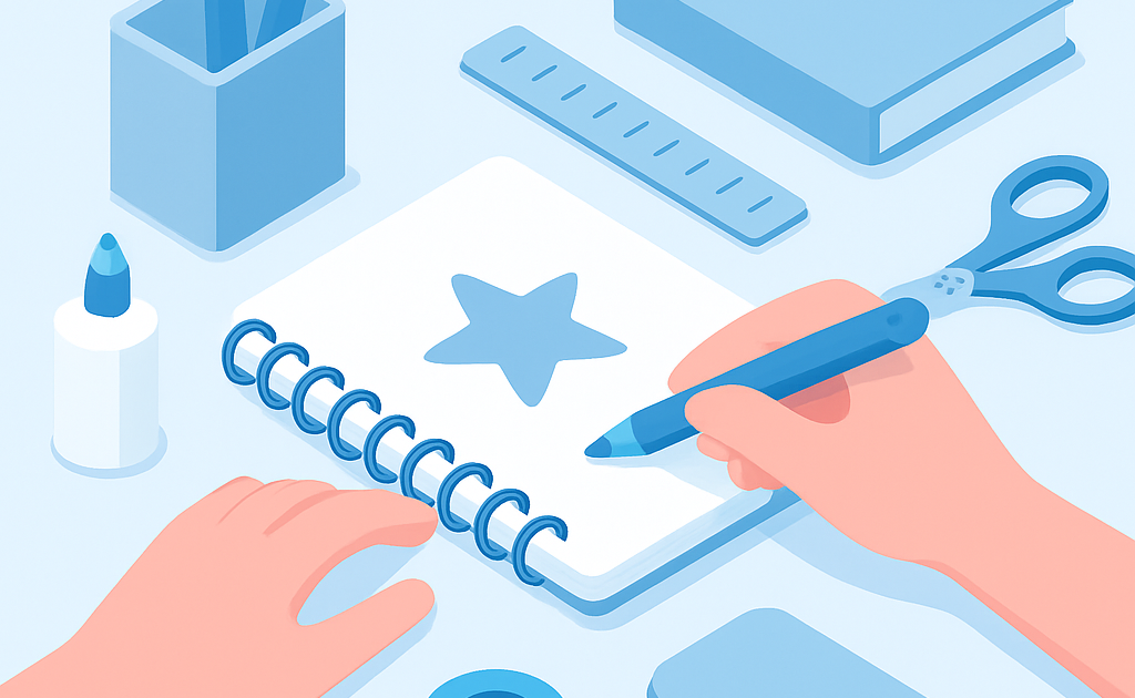 Ilustracao BoraDicas tutorial como customizar material escolar