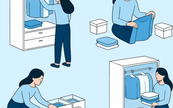 Ilustracao BoraDicas tutorial como destralhar guarda-roupa pelo metodo KonMari