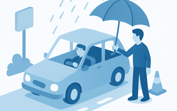 Ilustracao BoraDicas tutorial como dirigir na chuva com seguranca