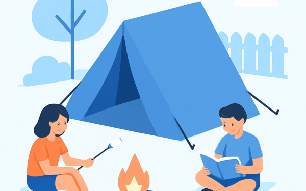 Ilustracao BoraDicas tutorial acampamento quintal criancas