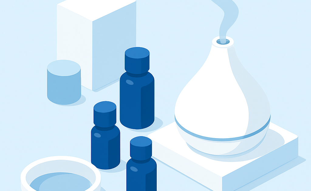 Ilustracao BoraDicas tutorial como fazer aromaterapia em casa com difusor e oleos essenciais