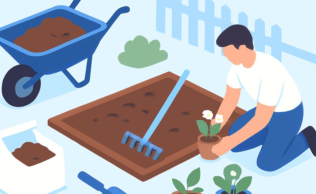 Ilustracao BoraDicas tutorial como fazer canteiro de flores no quintal