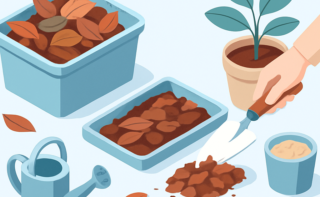 Ilustracao BoraDicas tutorial como fazer cobertura morta no jardim
