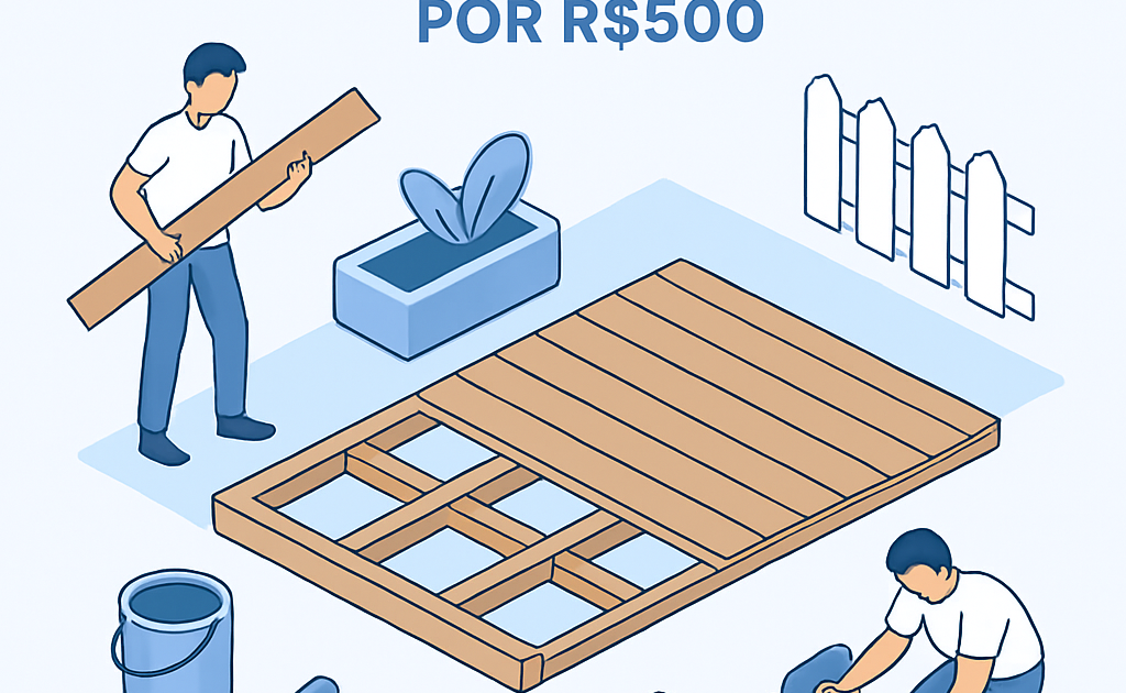 Ilustracao BoraDicas tutorial como fazer deck madeira quintal passo a passo