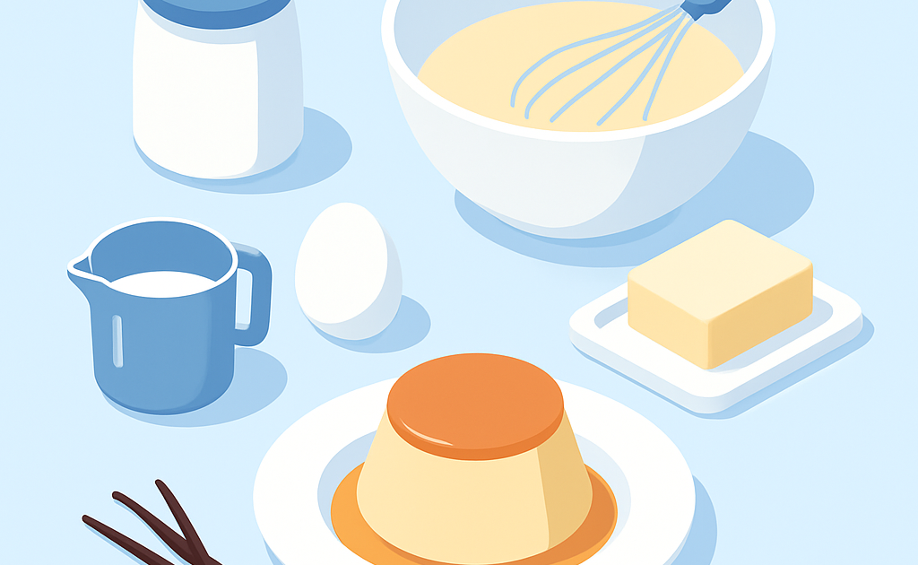 Ilustração BoraDicas tutorial como fazer flan de baunilha sem forno
