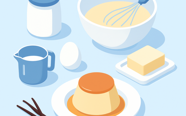 Ilustração BoraDicas tutorial como fazer flan de baunilha sem forno