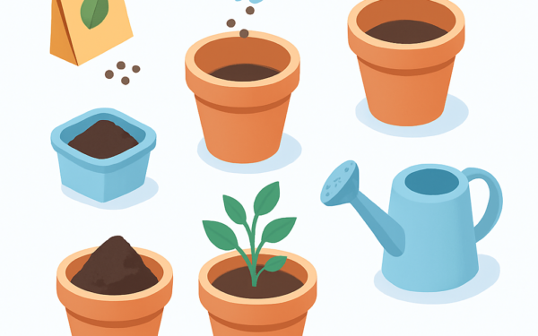 Ilustracao BoraDicas tutorial como fazer horta em apartamento no vaso passo a passo completo
