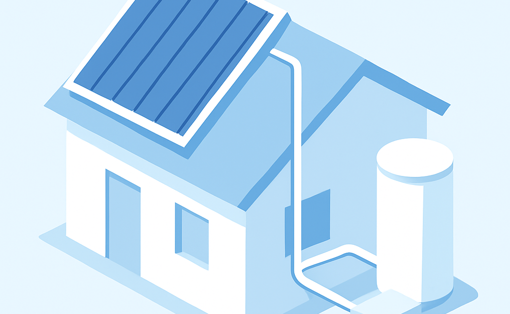 Ilustracao BoraDicas tutorial aquecedor solar residencial instalado no telhado