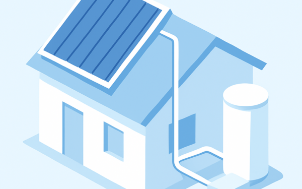 Ilustracao BoraDicas tutorial aquecedor solar residencial instalado no telhado