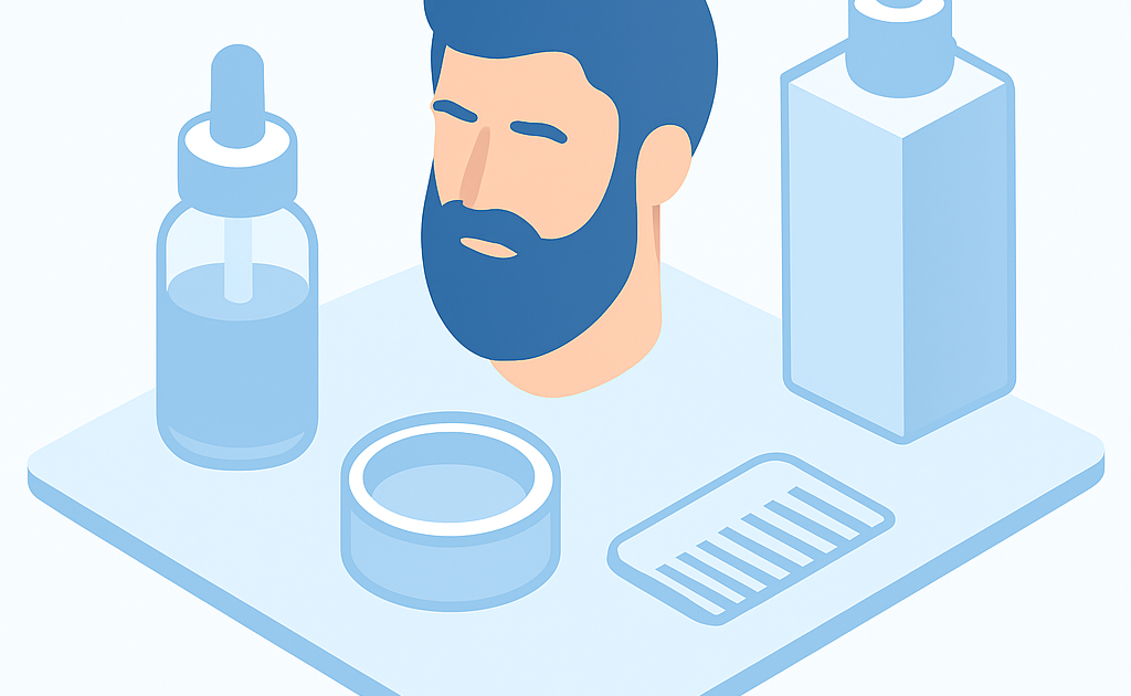 Ilustração BoraDicas tutorial hidratação de barba em casa com óleo e balm