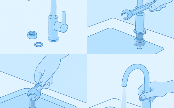 Ilustracao BoraDicas tutorial como instalar torneira de cozinha nova passo a passo