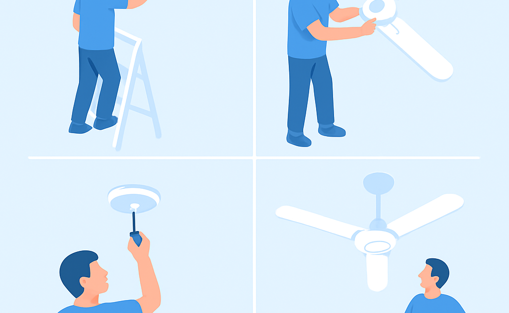 Ilustracao BoraDicas tutorial como instalar ventilador de teto sozinho passo a passo