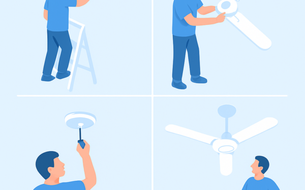 Ilustracao BoraDicas tutorial como instalar ventilador de teto sozinho passo a passo