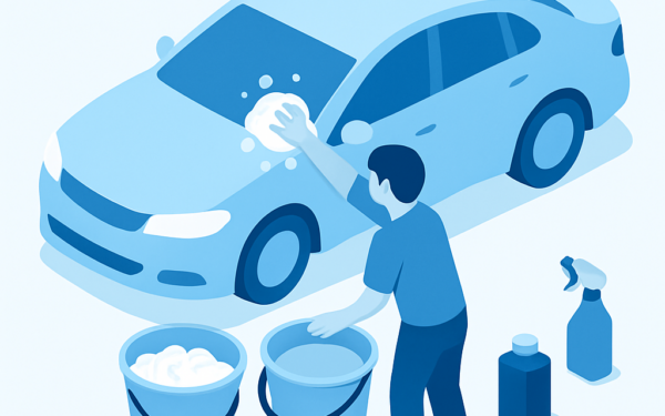 Ilustracao BoraDicas tutorial como lavar carro em casa sem riscar com tecnica two bucket wash