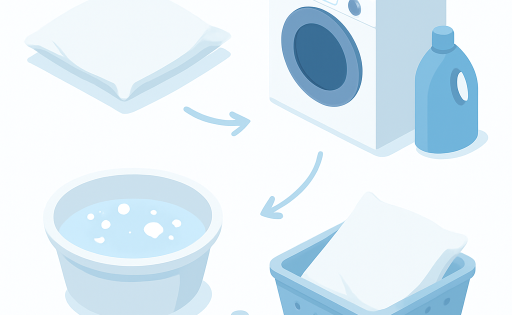 Ilustracao BoraDicas tutorial como lavar travesseiro em casa