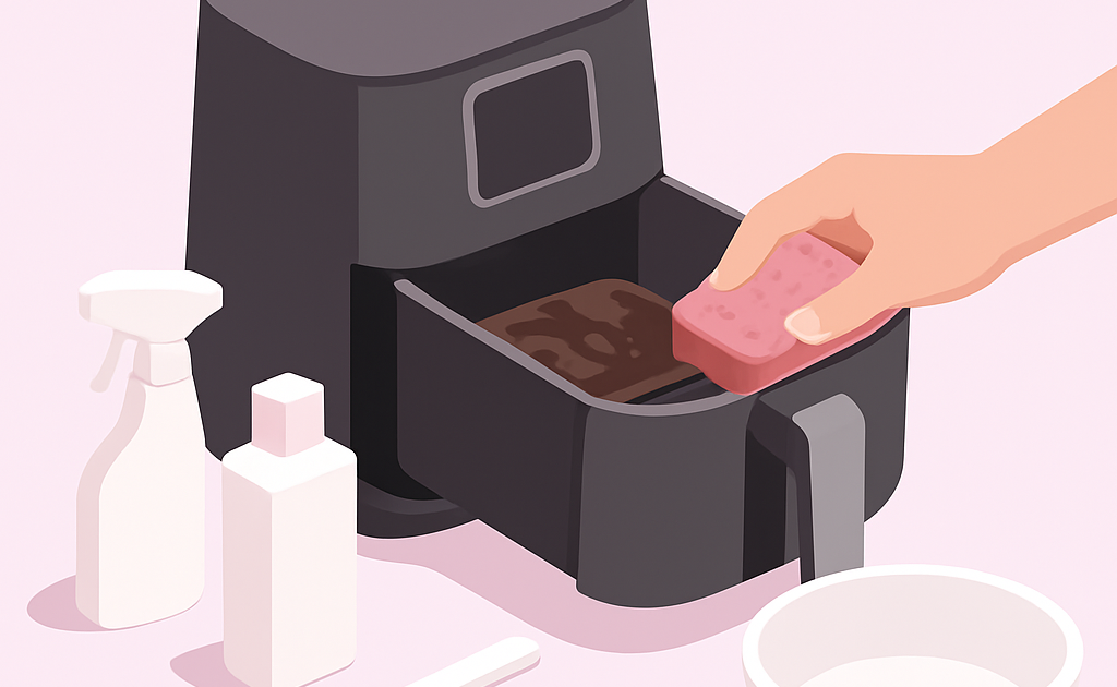 como limpar airfryer com gordura grudada passo a passo BoraDicas
