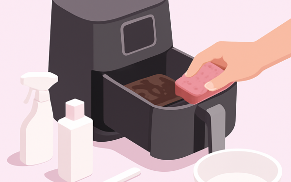 como limpar airfryer com gordura grudada passo a passo BoraDicas