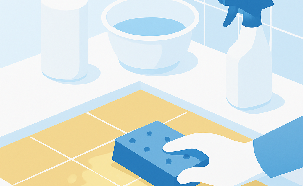 Ilustracao BoraDicas tutorial como limpar azulejo da cozinha amarelado