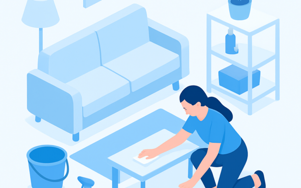 Ilustração BoraDicas tutorial como limpar casa rápido antes do Carnaval