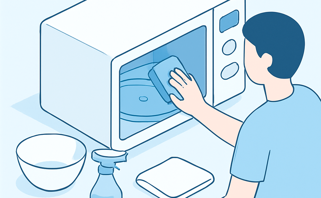 Ilustração BoraDicas tutorial como limpar microondas por dentro com limão