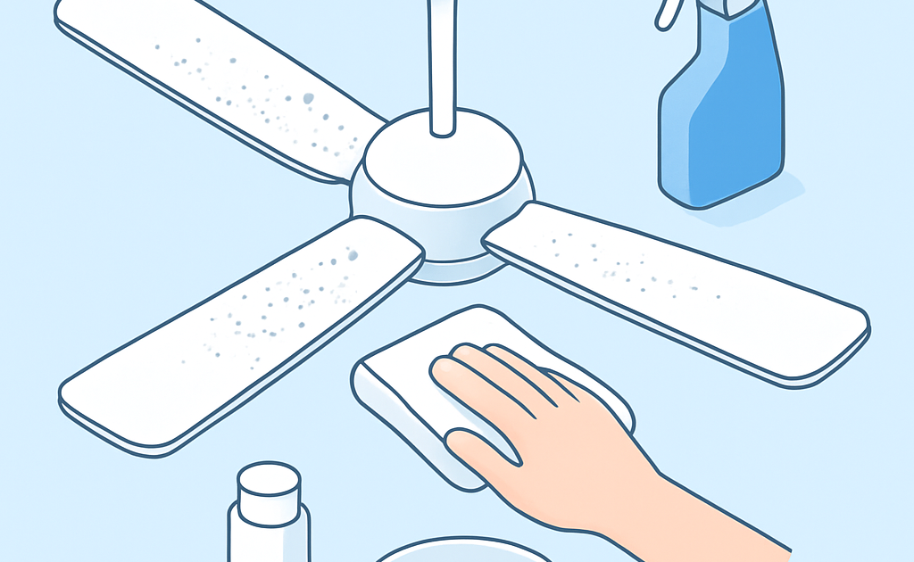 Ilustracao BoraDicas tutorial como limpar ventilador de teto passo a passo