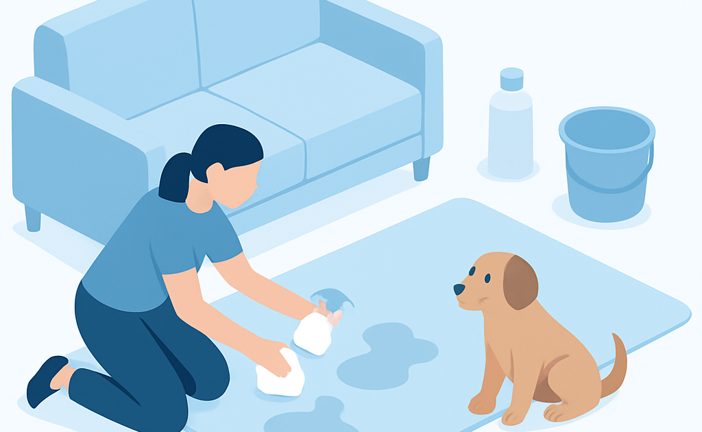 Ilustracao BoraDicas tutorial como limpar xixi de cachorro do sofa