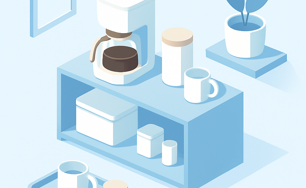 Ilustracao BoraDicas tutorial como montar cantinho do cafe organizado em casa