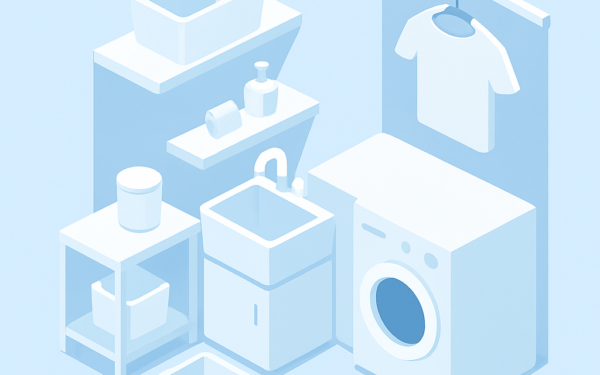 Ilustração BoraDicas tutorial como organizar área de serviço pequena