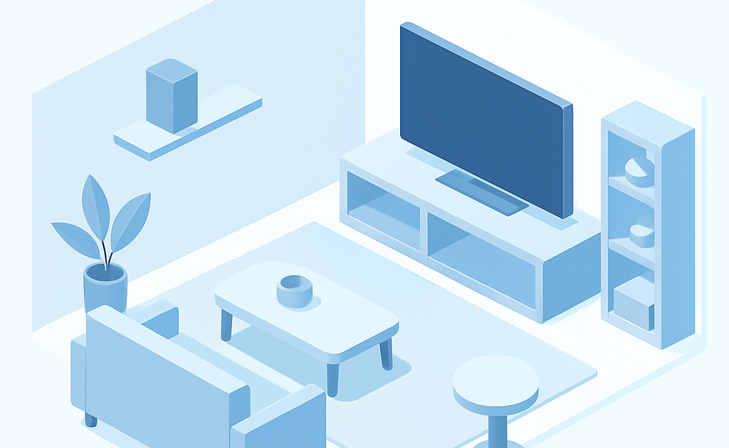 Ilustração BoraDicas tutorial como organizar sala de televisão pequena