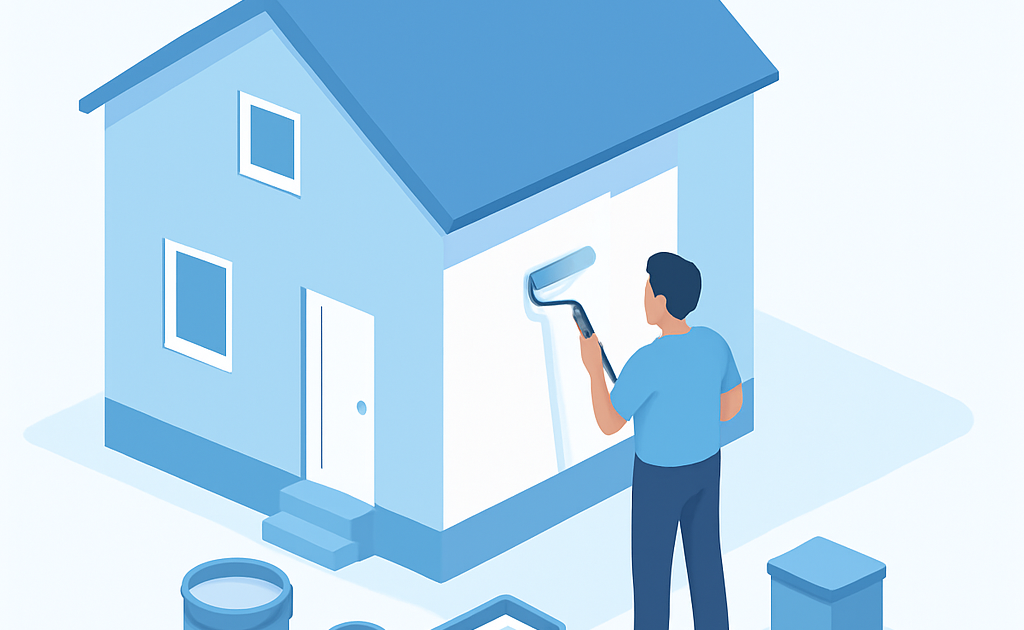 Ilustracao BoraDicas tutorial como pintar fachada de casa sozinho