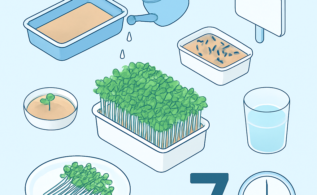 Ilustracao BoraDicas tutorial como plantar microverdes em casa