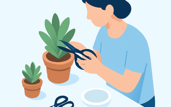 Ilustracao BoraDicas tutorial como podar suculentas corretamente
