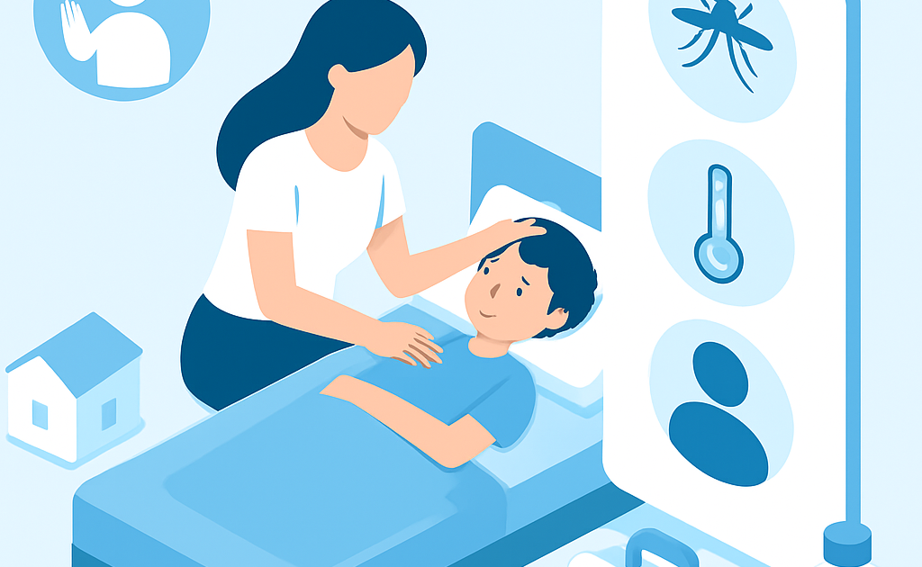 Ilustracao BoraDicas tutorial como identificar dengue em criancas