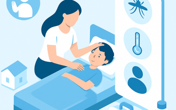 Ilustracao BoraDicas tutorial como identificar dengue em criancas