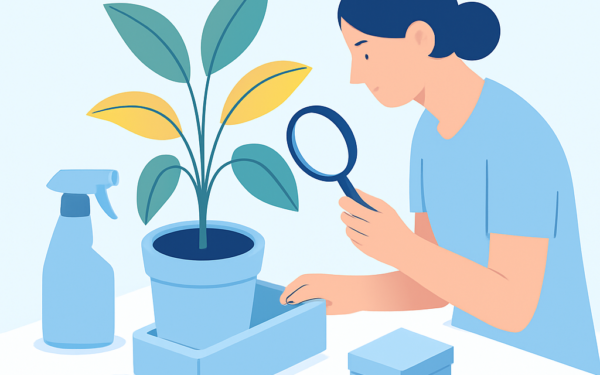 Ilustracao BoraDicas tutorial como salvar planta com amarelamento