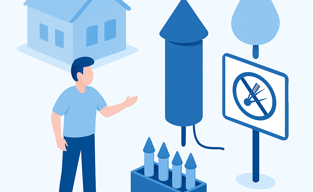 Ilustracao BoraDicas tutorial como soltar fogos de artificio com seguranca