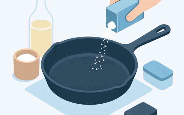 Ilustracao BoraDicas tutorial como temperar frigideira de ferro