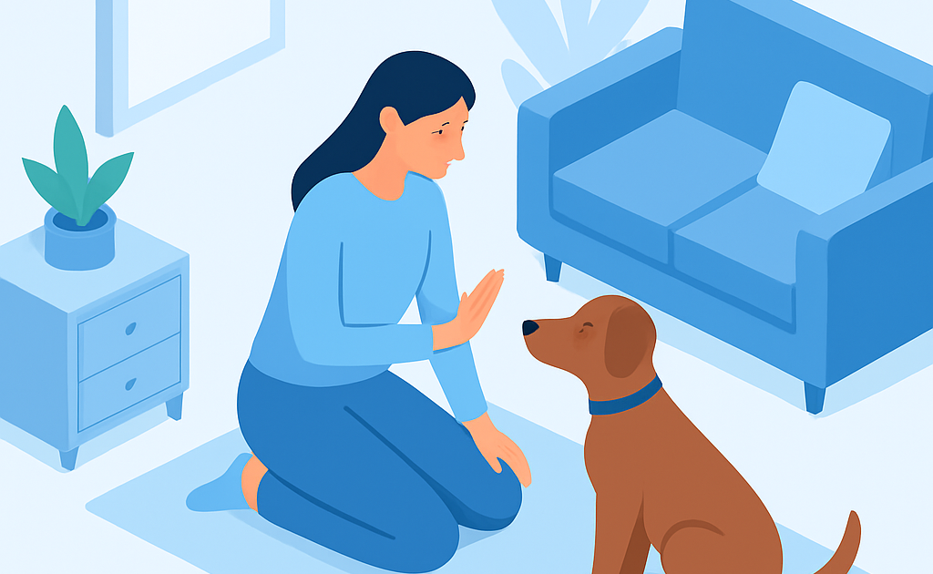 Ilustracao BoraDicas tutorial sobre como tratar cachorro com ansiedade de separacao