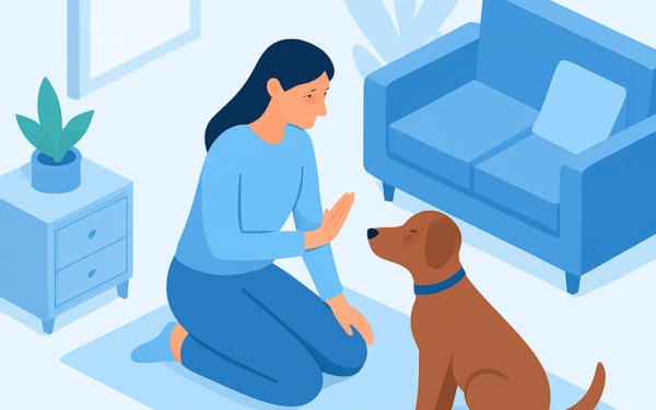Ilustracao BoraDicas tutorial sobre como tratar cachorro com ansiedade de separacao